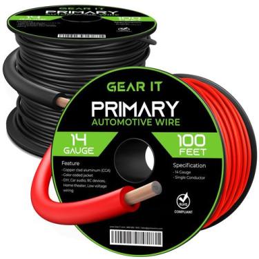 Imagem de Wire GearIt calibre 14 (30,48 m cada - preto/vermelho) CCA Copper