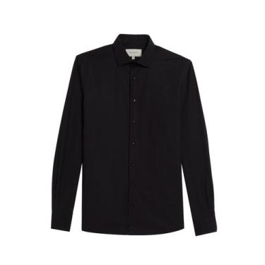 Imagem de Camisa Dudalina Masculina Slim Tricoline Lisa Stretch Preta, L/G