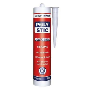 Imagem de Silicone Branco Polystic 250g Multiuso para Vedação e Calafetagem - Re