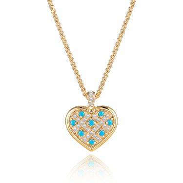 Imagem de BENEIGE Colar feminino delicado, colar com pingente banhado a ouro 14K, joia versátil para presente para todos os dias, festas para mulheres, Latão, Zircão