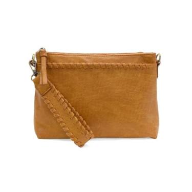 Imagem de Joy Susan Bolsa feminina fashion Oakley Whipstitch Topzip Wristlet Crossbody Bolsa de mão, Uísque