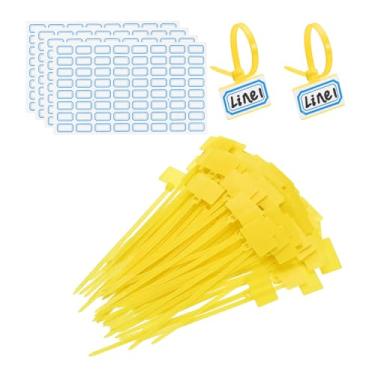 Imagem de PATIKIL Abraçadeiras com zíper de 10 cm, 200 peças, etiquetas de fio de nylon, etiquetas de plástico autobloqueadas, escreva com etiquetas de papel para organização de cabos de rede e marcação
