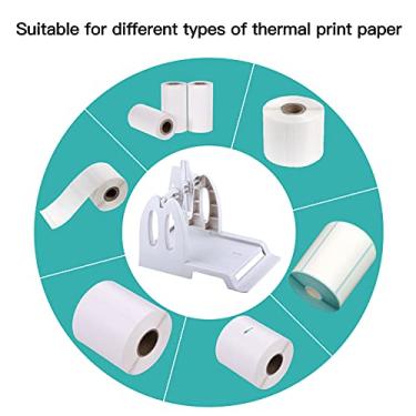 Imagem de Mingzhe Rótulo de Etiqueta Térmica Label Printer Fan Distribuidor de Etiquetas de Pilha para Remessa Adete de Pacote de Remessa Destacável para Loja de Varejo de Supermercado (Branco)