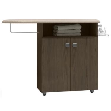 Imagem de Tábua De Passar Roupa Bianca Max Com Balcão 2 Portas Castanho - Ajl Móveis