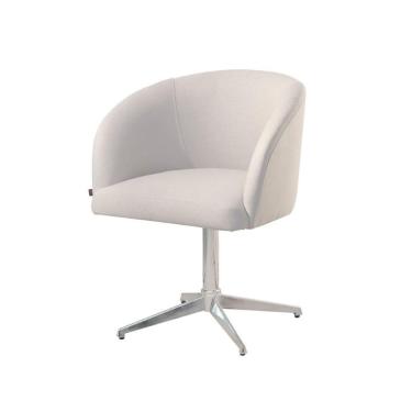 Imagem de Poltrona Atena Com Base Giratória Em Alumínio Due Decor Bege