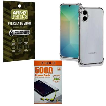 Imagem de Capa Transparente Para Galaxy A06 + Power Bank 5000 + Pel