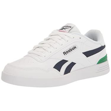 Imagem de Reebok Tênis masculino casual e moderno Court Advance Clip com cadarço e bico redondo, Calçado Branco/Vector Azul-marinho/Glegrn, 39 BR