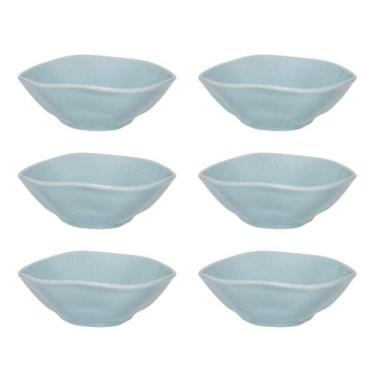 Imagem de Conjunto 6 Tigelas Bowls De Cerâmica Oxford Blue Bay Azul 550ml Kit Co