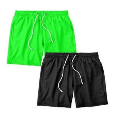 Imagem de Kit 2 Shorts Bermuda Masculino Tactel Liso Praia Academia-Masculino