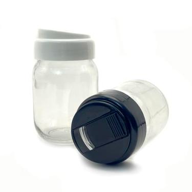 Imagem de Utilidades, 2 Pote De Vidro Farinheiro 268ml Porta Mantimentos Transparente Com Tampa De Plástico, Cor Variados, Polipropileno (Branco)