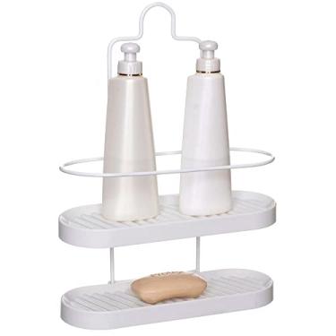 Imagem de Porta Shampoo e Sabonete 2 Andares para Pendurar Aramado Classic Branco com Branco