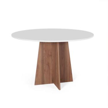 Imagem de Mesa de Jantar Redonda 4 Lugares 90cm Isabela Branco/Noronha - Straub 
