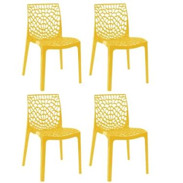 Imagem de Conjunto com 4 Cadeiras Gruvyer Amarelo Fratini