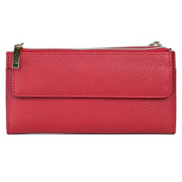 Imagem de Carteira Dopp Cosmopolitan com bloqueio de RFID em couro vermelho