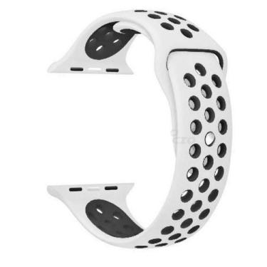 Imagem de Pulseira Silicone para Smartwatch 42mm e 44mm Sport Branco e Preto - D