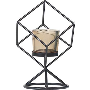 Imagem de Castiçal geométrico de ferro forjado aromaterapia castiçal decorações de casa à luz de velas adereços de jantar casa pátio castiçal