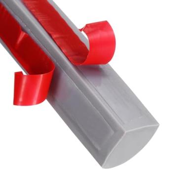 Imagem de HARFINGTON Acabamento de parede de molde redondo flexível 1/5.1 cm x 1/5.1 cm x 299.7 cm Tira de acabamento moldada com borda de borracha dobrável para canto piso de teto banheiro bancada, cinza