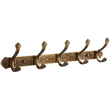 Imagem de Cabide organizador de cabide retrô montado na parede cabide de liga de zinco gancho de toalha para sala de estar criativo cabide de parede (5 ganchos) suporte para chapéu e guarda-chuva