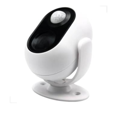 Imagem de Sensor de Movimento PIR, Detector de Presença Infravermelho, Branco e Preto, Base Giratória, Alcance 180 Graus, Montagem em Parede