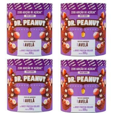 Imagem de 4x Pasta De Amendoim Avelã C/Whey Isolado 650g-Dr Peanut