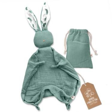 Imagem de Cobertor de bebê Mikito Muslin Bunny 30x30cm de algodão orgânico