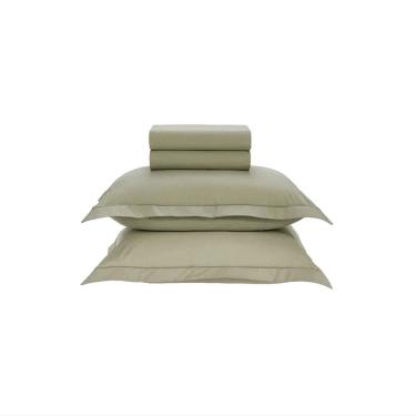 Imagem de Jogo Cama Casal 200 Fios Tom 100% Algodão Verde Karsten