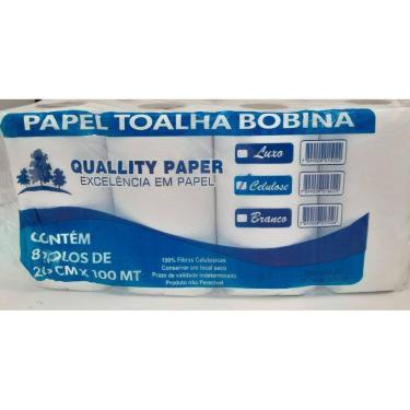 Imagem de Papel Toalha Bobina 100% Celulose 100M - C/8 Unidades
