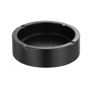 Imagem de Cinzeiro doméstico preto fosco de 17 cm: solução para fumar espaçosa e sofisticada