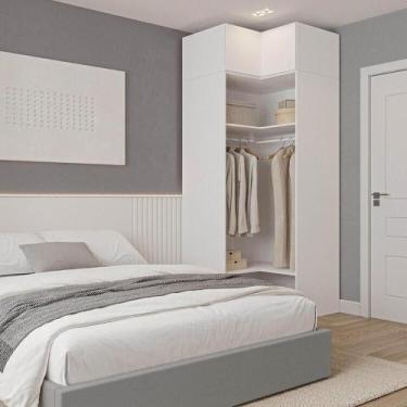 Imagem de Guarda-Roupa Modulado de Canto 2 Peças 2 Portas Jade CabeCasa MadeiraM