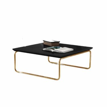 Imagem de Mesa De Centro Munique 70x70 Cm Preto Com Base Dourada