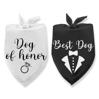 Imagem de Bandana Dog of Honor Bandana de casamento, presentes de casamento, presente de noivado, cachecol para gatos pequenos e médios e cães