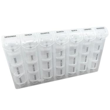 Imagem de Porta Comprimidos Turno Modelo Básico Grande Translúcido Incoterm