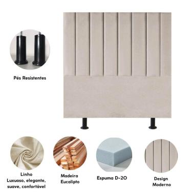 Imagem de Cabeceira Cama Casal Queen Size 160 Cm Esther Linho E Frame Cor:bege
