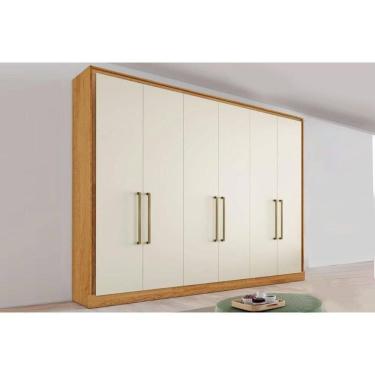 Imagem de Guarda Roupa Casal 6 Portas E 6 Gavetas Argos Peroba/off White - Europa