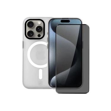 Imagem de Kit Capa Magsafe Pro Transaprente e Pelicula Defender Pro Privacidade para iPhone 15 Pro - Gshield