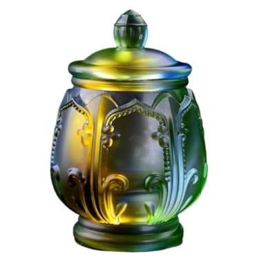 Imagem de FENNYYAR Make Offerings To Buddha copo de água benta colorido esmalte lótus, 11 cm 4,3 polegadas, copo de purificação de água, ornamento de vidro doméstico