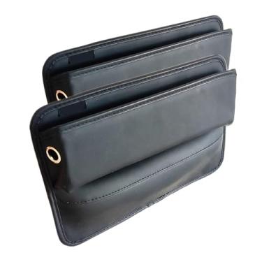 Imagem de Wuzno Pacote com 2 organizadores de enchimento de lacunas de assento de carro, armazenamento de bolso preto universal para preencher a lacuna entre o assento e o console acessórios bloqueadores de