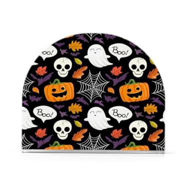 Imagem de JUZIHAI Porta-guardanapos fofos fantasmas boo de Halloween para mesa, dispensador de guardanapo de acrílico, suporte de lenços independente de mesa para cozinha, jantar, bar, festa, decoração de casa