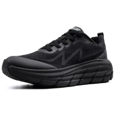 Imagem de KOLILI Tênis de caminhada feminino – Tênis esportivo para corrida e uso ativo, Todo preto, 35