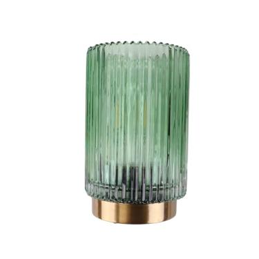 Imagem de Aramox Lâmpada Noturna Recarregável, Bateria de Lítio de 300mAh Integrada Com Função de Temporizador Abajur de Vidro para Mesa de Cabeceira da Sala de Estar, Acampamento Ao Ar Livre (Cilindro)