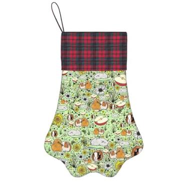 Imagem de SKKNT Meias de Natal com estampa de porquinho-da-índia para animais de estimação, decoração de Natal, cães, gatos, árvore, presente conveniente