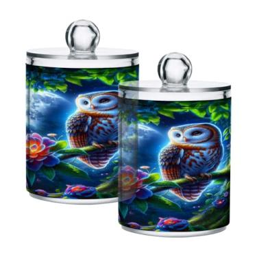 Imagem de Qilmy Qtip Suporte de 400 ml, lindo pote de armazenamento de boticário de plástico transparente com tampa, dispensador de recipiente de banheiro para bola de algodão, cotonete, fio dental, pacote com