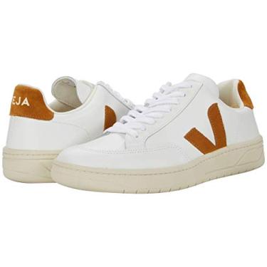 Imagem de Veja Tênis masculino de couro V-12, Branco extra, camelo, 12.5