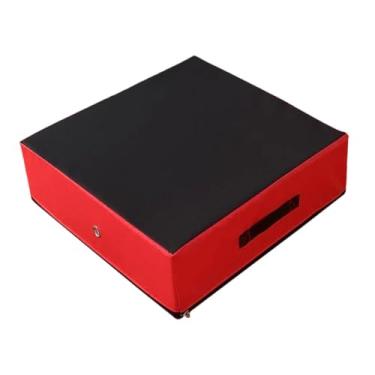 Imagem de MotiveTech Tapete Absorvente de Impacto para Levantamento de Peso, Tapete Absorvente de Impacto Portátil para Levantamento de Peso, 50 X 50 X 15 Cm, Proteção Par, Vermelho