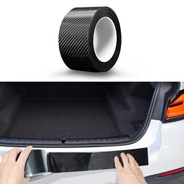 Imagem de Protetores de borda para porta de carro, fibra de carbono, filme de envoltório automotivo de vinil preto brilhante 5D película de enrole protetor de soleira de entrada, autoadesivos universais para acabamento de porta automática anticolisão serve para a maioria dos carros-A..