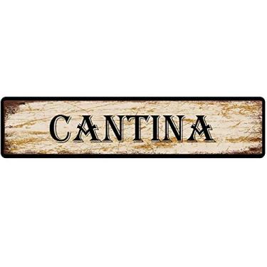 Imagem de Placa de rua Cantina Placa de metal vintage retrô placa de metal bar pub pôster decoração de parede placa de lata 4x16 pol/10x40 cm