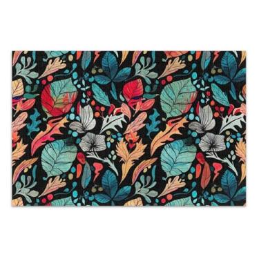 Imagem de Quebra-cabeças para adultos, 500 peças, texturas de folhas coloridas, presentes de elefantes pretos e brancos, divertido quebra-cabeça de animais, arte floral, 51 x 35 cm