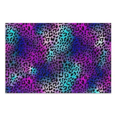 Imagem de Quebra-cabeça 500 peças adulto elefante branco roxo azul leopardo cena de outono arte floral animal, 50,5 x 14,9 polegadas
