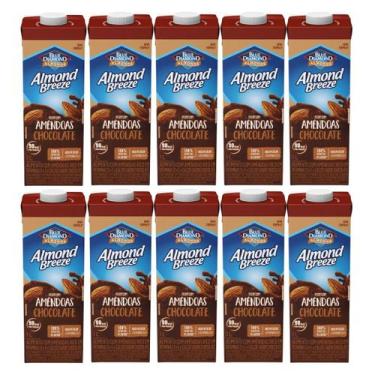 Imagem de Kit 10 Bebidas De Amêndoa Almond Breeze Chocolate 1l