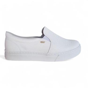 Imagem de Tênis Slip On Via Marte Feminino Solado Reto 16023 Conforto, Branco, 3